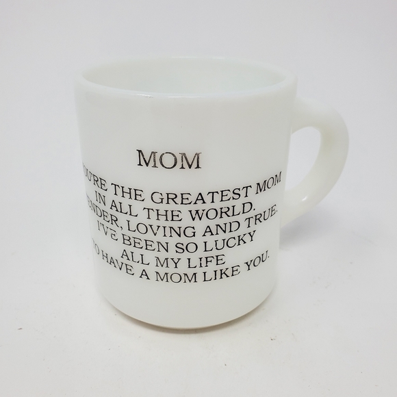 VTG Mom & Dad Milk Glass Mugs, set of 2 - Picture 5 of 5